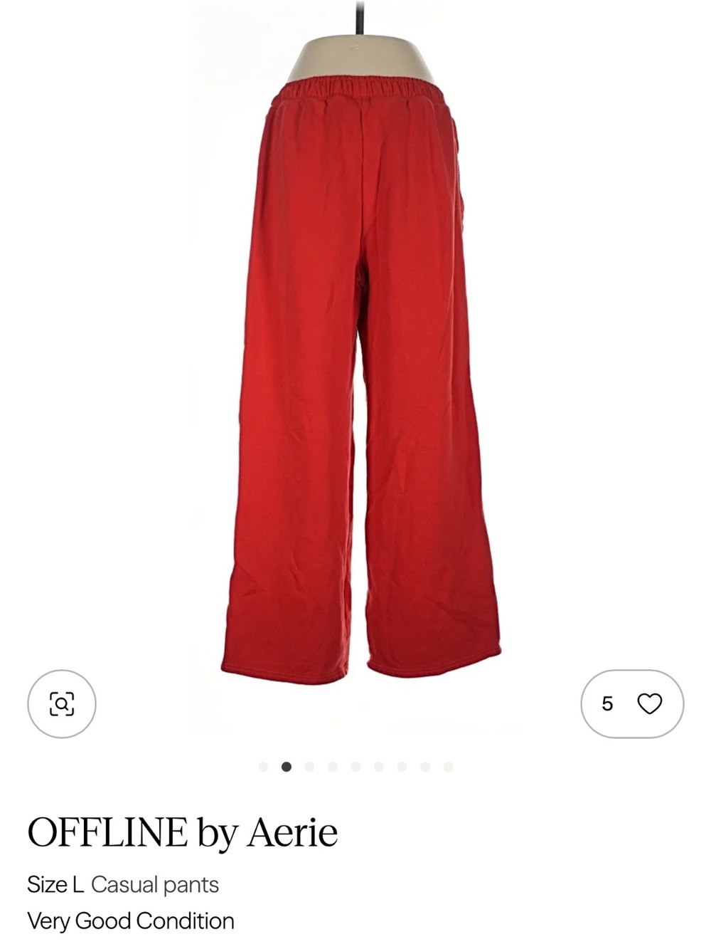 aerie Bright Red Wide-Leg Lounge Pants - Picture 9 of 9